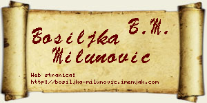 Bosiljka Milunović vizit kartica